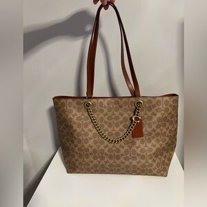 Coach Brown Signature Tote Bag